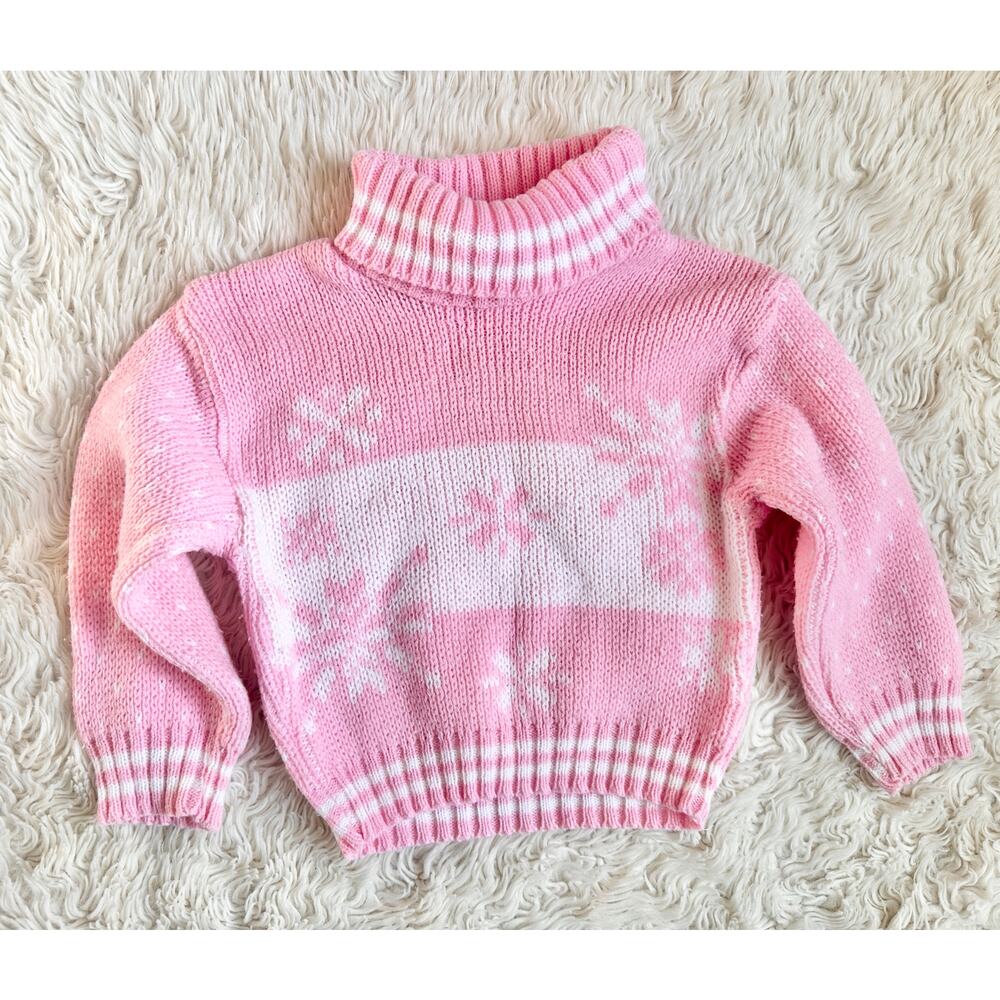 90’s Pink Snowflake Sweater 24 Months Christmas Holiday